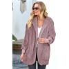 imageCHICGAL Womens Fuzzy Jacket Hooded Cardigan Open Front Sherpa Coat Outwear with PocketsGrey Purple