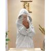 imageCHICGAL Womens Fuzzy Jacket Hooded Cardigan Open Front Sherpa Coat Outwear with PocketsLight Grey