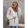 imageCHICGAL Womens Fuzzy Jacket Hooded Cardigan Open Front Sherpa Coat Outwear with PocketsLight Grey