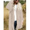 imageCHICGAL Womens Fuzzy Jacket Hooded Cardigan Open Front Sherpa Coat Outwear with PocketsLight Khaki