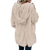 imageCHICGAL Womens Fuzzy Jacket Hooded Cardigan Open Front Sherpa Coat Outwear with PocketsLight Khaki