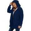 imageCHICGAL Womens Fuzzy Jacket Hooded Cardigan Open Front Sherpa Coat Outwear with PocketsNavy Blue