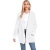 imageCHICGAL Womens Fuzzy Jacket Hooded Cardigan Open Front Sherpa Coat Outwear with PocketsWhite
