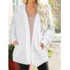imageCHICGAL Womens Fuzzy Jacket Hooded Cardigan Open Front Sherpa Coat Outwear with PocketsWhite