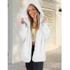 imageCHICGAL Womens Fuzzy Jacket Hooded Cardigan Open Front Sherpa Coat Outwear with PocketsWhite
