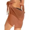 imageCHICGAL Womens Sarongs Summer Beach Wrap Shorts Bikini Bathing Suit Coverups Sheer Swimwear BrownXL