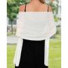 imageCHICGAL Womens Scarf Shawls and Wraps for Evening Dress Wedding Party Bridal Scarves Sarong Cover UpsAwhite