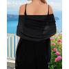 imageCHICGAL Womens Scarf Shawls and Wraps for Evening Dress Wedding Party Bridal Scarves Sarong Cover UpsBlack