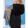 imageCHICGAL Womens Scarf Shawls and Wraps for Evening Dress Wedding Party Bridal Scarves Sarong Cover UpsBlack