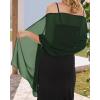imageCHICGAL Womens Scarf Shawls and Wraps for Evening Dress Wedding Party Bridal Scarves Sarong Cover UpsDark Green