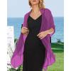 imageCHICGAL Womens Scarf Shawls and Wraps for Evening Dress Wedding Party Bridal Scarves Sarong Cover UpsPurple