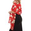 imageCHICGAL Womens Scarf Shawls and Wraps for Evening Dress Wedding Party Bridal Scarves Sarong Cover UpsRed Floral White