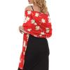 imageCHICGAL Womens Scarf Shawls and Wraps for Evening Dress Wedding Party Bridal Scarves Sarong Cover UpsRed Floral White
