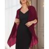 imageCHICGAL Womens Scarf Shawls and Wraps for Evening Dress Wedding Party Bridal Scarves Sarong Cover UpsWine Red