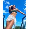 imageSwimsuit Coverups for Women Sarong Beach Bikini Wrap Sheer Short Skirt Chiffon Scarf for SwimwearA White Solid