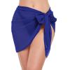imageSwimsuit Coverups for Women Sarong Beach Bikini Wrap Sheer Short Skirt Chiffon Scarf for SwimwearDeep Blue