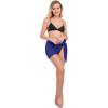 imageSwimsuit Coverups for Women Sarong Beach Bikini Wrap Sheer Short Skirt Chiffon Scarf for SwimwearDeep Blue