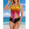 imageSwimsuit Coverups for Women Sarong Beach Bikini Wrap Sheer Short Skirt Chiffon Scarf for SwimwearGradient Multicolored