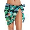 imageSwimsuit Coverups for Women Sarong Beach Bikini Wrap Sheer Short Skirt Chiffon Scarf for SwimwearGreen Leaf