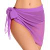 imageSwimsuit Coverups for Women Sarong Beach Bikini Wrap Sheer Short Skirt Chiffon Scarf for SwimwearLight Purple