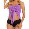 imageSwimsuit Coverups for Women Sarong Beach Bikini Wrap Sheer Short Skirt Chiffon Scarf for SwimwearLight Purple