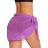 imageSwimsuit Coverups for Women Sarong Beach Bikini Wrap Sheer Short Skirt Chiffon Scarf for SwimwearLight Purple