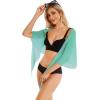 imageSwimsuit Coverups for Women Sarong Beach Bikini Wrap Sheer Short Skirt Chiffon Scarf for SwimwearMint Green