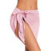 imageSwimsuit Coverups for Women Sarong Beach Bikini Wrap Sheer Short Skirt Chiffon Scarf for SwimwearPink