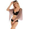 imageSwimsuit Coverups for Women Sarong Beach Bikini Wrap Sheer Short Skirt Chiffon Scarf for SwimwearPurple Gray