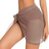 imageSwimsuit Coverups for Women Sarong Beach Bikini Wrap Sheer Short Skirt Chiffon Scarf for SwimwearPurple Gray