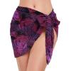 imageSwimsuit Coverups for Women Sarong Beach Bikini Wrap Sheer Short Skirt Chiffon Scarf for SwimwearPurple Leaf