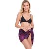 imageSwimsuit Coverups for Women Sarong Beach Bikini Wrap Sheer Short Skirt Chiffon Scarf for SwimwearPurple Leaf