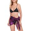 imageSwimsuit Coverups for Women Sarong Beach Bikini Wrap Sheer Short Skirt Chiffon Scarf for SwimwearPurple Leaf