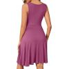 imageWEACZZY 2025 Womens Wrap V Neck Sleeveless Summer Dresses Beach Holiday Tank Dress Flowy Casual Sundress with PocketsA Mauve
