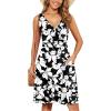 imageWEACZZY 2025 Womens Wrap V Neck Sleeveless Summer Dresses Beach Holiday Tank Dress Flowy Casual Sundress with PocketsSketch White Black