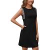 imageWEACZZY Summer Dresses for Women 2025 Casual Crewneck Fit Beach Vacation Dress Sleeveless Loose Sundress with Pockets01 Black