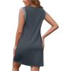 imageWEACZZY Summer Dresses for Women 2025 Casual Crewneck Fit Beach Vacation Dress Sleeveless Loose Sundress with PocketsDark Gray