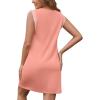 imageWEACZZY Summer Dresses for Women 2025 Casual Crewneck Fit Beach Vacation Dress Sleeveless Loose Sundress with PocketsDark Pink