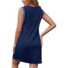 imageWEACZZY Summer Dresses for Women 2025 Casual Crewneck Fit Beach Vacation Dress Sleeveless Loose Sundress with PocketsNavy Blue