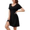 imageWEACZZY Summer Dresses for Women 2025 VNeck Casual T Shirt Dress Loose Short Sleeve Flowy Dresses with Pockets01 Black