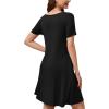 imageWEACZZY Summer Dresses for Women 2025 VNeck Casual T Shirt Dress Loose Short Sleeve Flowy Dresses with Pockets01 Black