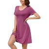 imageWEACZZY Summer Dresses for Women 2025 VNeck Casual T Shirt Dress Loose Short Sleeve Flowy Dresses with Pockets01 Mauve
