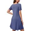 imageWEACZZY Summer Dresses for Women 2025 VNeck Casual T Shirt Dress Loose Short Sleeve Flowy Dresses with Pockets01 Purple Gray