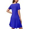 imageWEACZZY Summer Dresses for Women 2025 VNeck Casual T Shirt Dress Loose Short Sleeve Flowy Dresses with Pockets01 Royal Blue