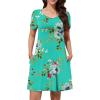 imageWEACZZY Summer Dresses for Women 2025 VNeck Casual T Shirt Dress Loose Short Sleeve Flowy Dresses with PocketsMint Green