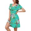 imageWEACZZY Summer Dresses for Women 2025 VNeck Casual T Shirt Dress Loose Short Sleeve Flowy Dresses with PocketsMint Green