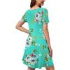 imageWEACZZY Summer Dresses for Women 2025 VNeck Casual T Shirt Dress Loose Short Sleeve Flowy Dresses with PocketsMint Green