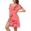 imageWEACZZY Summer Dresses for Women 2025 VNeck Casual T Shirt Dress Loose Short Sleeve Flowy Dresses with PocketsSugar Pink