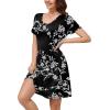 imageWEACZZY Summer Dresses for Women 2025 VNeck Casual T Shirt Dress Loose Short Sleeve Flowy Dresses with PocketsWhite Black
