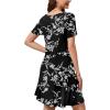 imageWEACZZY Summer Dresses for Women 2025 VNeck Casual T Shirt Dress Loose Short Sleeve Flowy Dresses with PocketsWhite Black